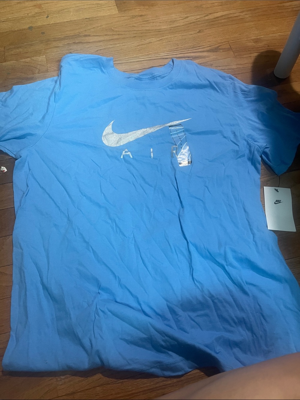 Nike Light Blue Short Sleeve T-Shirt with Silver Swoosh